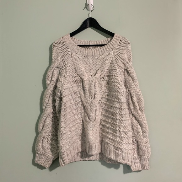 Cozy Cable Knit Sweater in Gray - Picture 2 of 10
